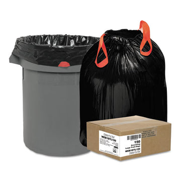 Draw 'n Tie® Heavy-duty Trash Bags, 33 Gal, 1.2 Mil, 33.5" X 38", Black, 150-box freeshipping - TVN Wholesale